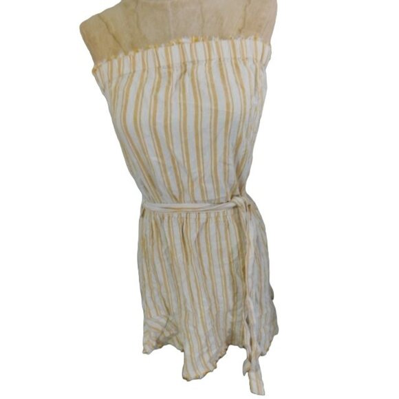 Cloth & Stone Size XS Striped Tie Belt Strapless Boho Stripe Dress - Picture 2 of 3